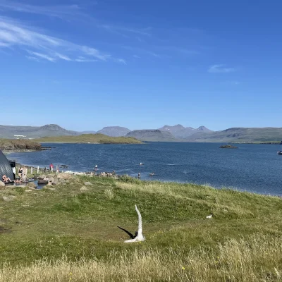 Hvammsvík hot springs in Hvalfjordur