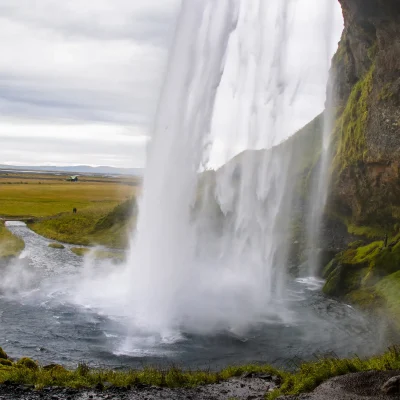 Seljalandsfoss behind the waterfall